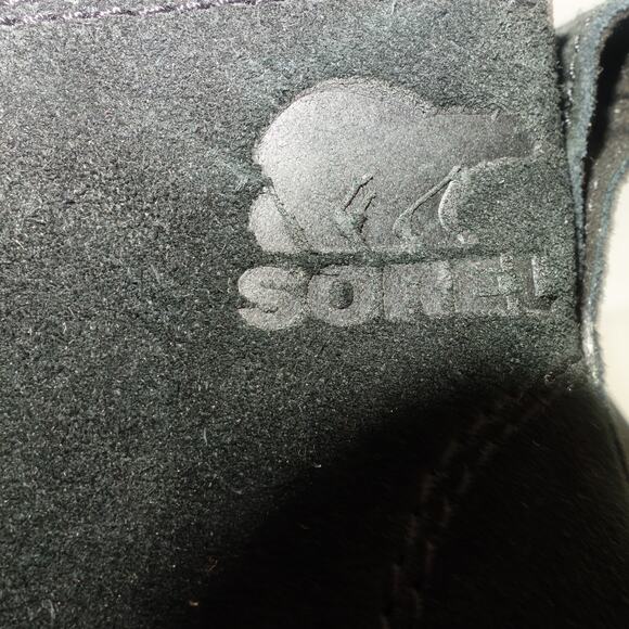 NEW SOREL Women's 7 Evie II Chelsea Black Sea Salt Ankle Boots Booties Leather - Picture 5 of 7